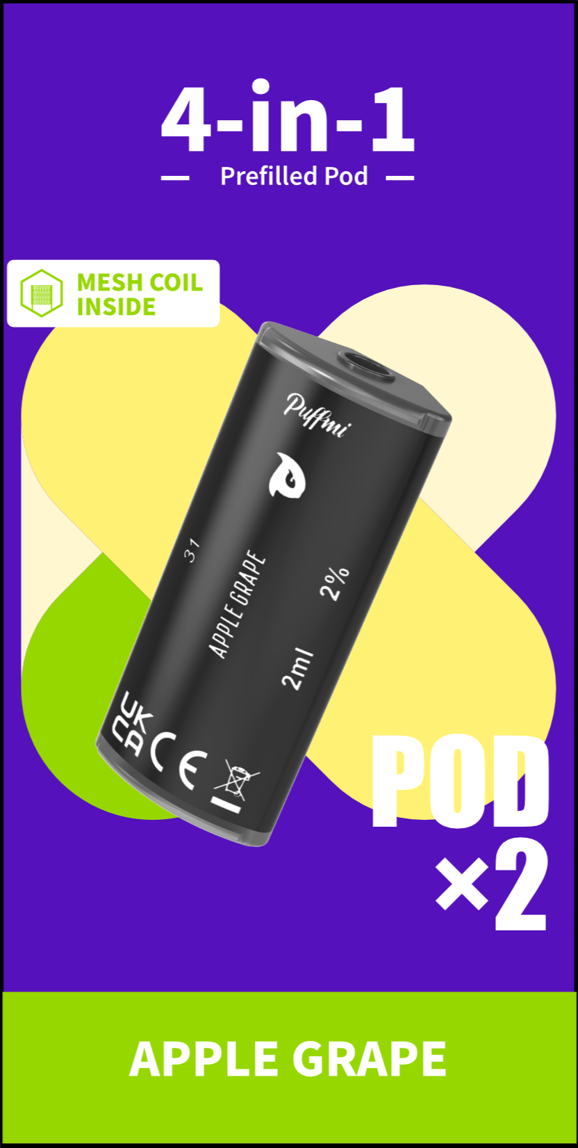 Puffmi 2in1 pods - Apple Grape 2x