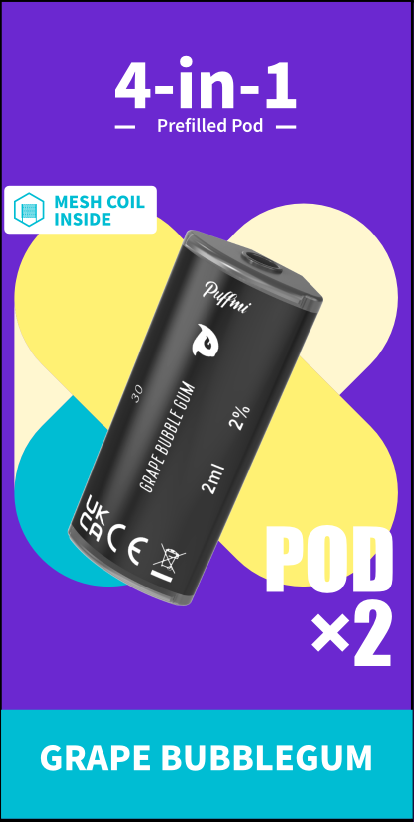 Puffmi 2in1 pods - Grape Bubblegum 2x