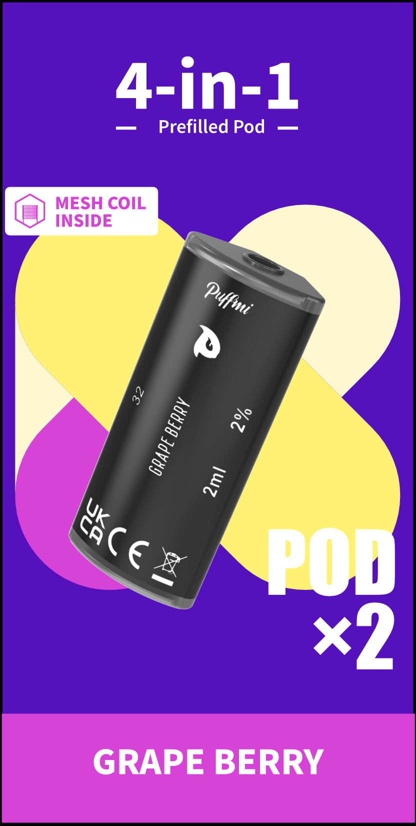 Puffmi 2in1 pods - Grape Berry 2x