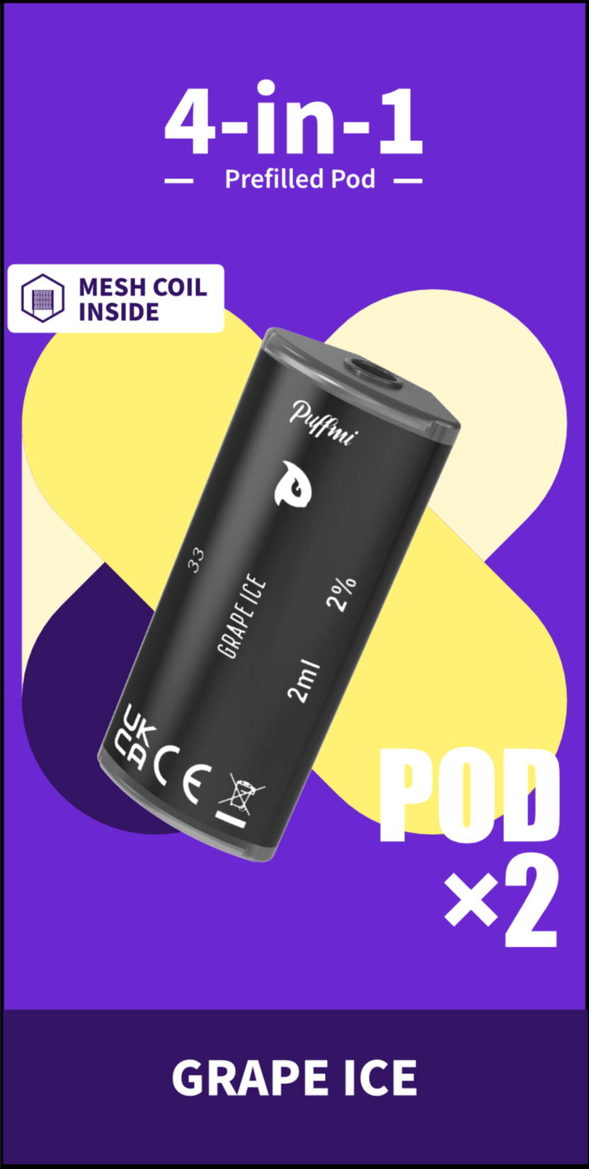Puffmi 2in1 pods - Grape Ice 2x
