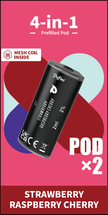 Puffmi 2in1 pods - Strawberry Raspberry Cherry 2x